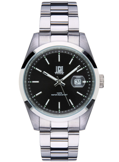 Orologio Light Time Cuba L220B quadrante nero bracciale acciaio uomo