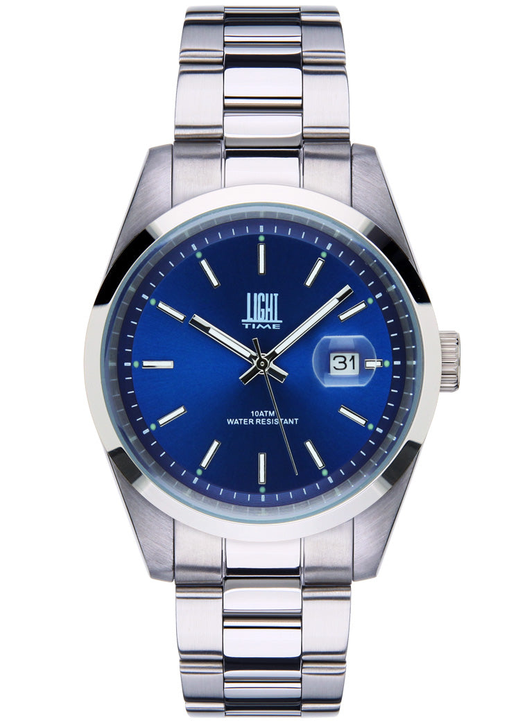 Orologio Light Time Cuba L220C quadrante blu bracciale acciaio uomo