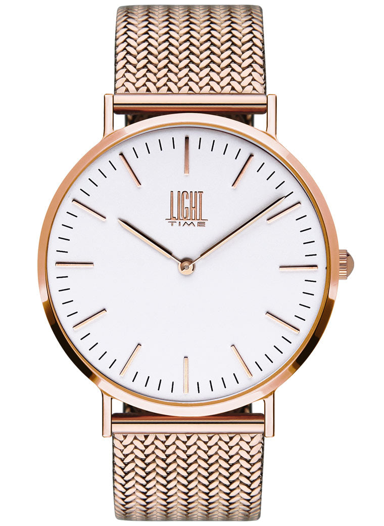 Orologio Light Time Essential L301R-A - quarzo cassa acciaio rosè 40mm maglia Milano - Frontale