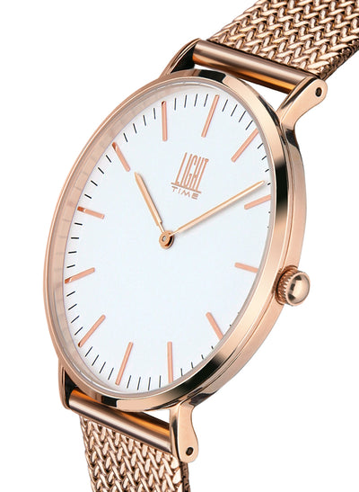 Orologio Light Time Essential L301R-A - quarzo cassa acciaio rosè 40mm maglia Milano - Laterale