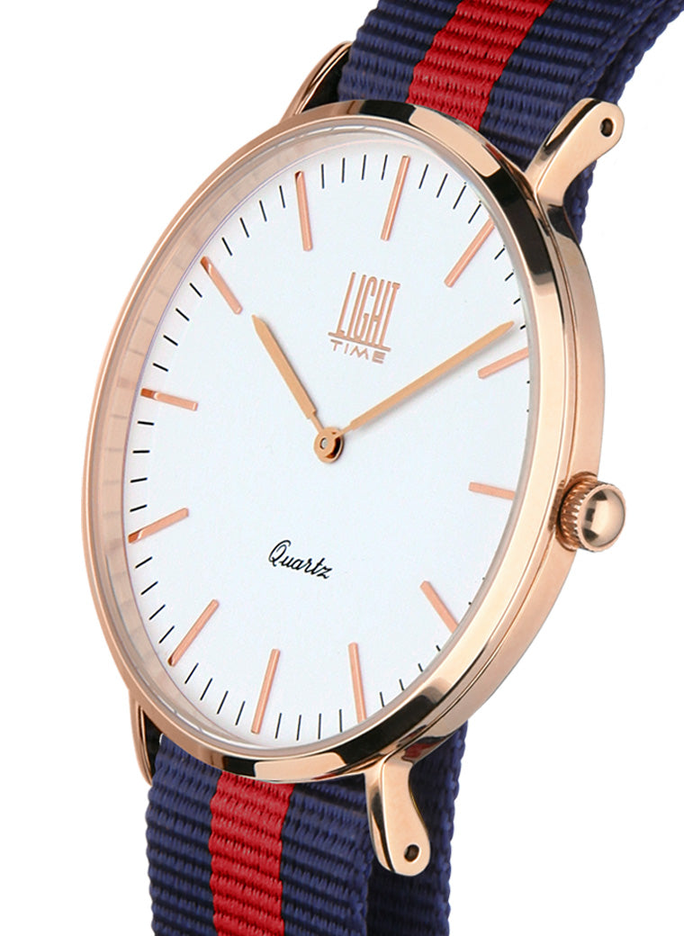Orologio Light Time Essential L301R-N2 - Quarzo, cassa acciaio IP rosè 40mm, cinturino passante in nylon - Laterale