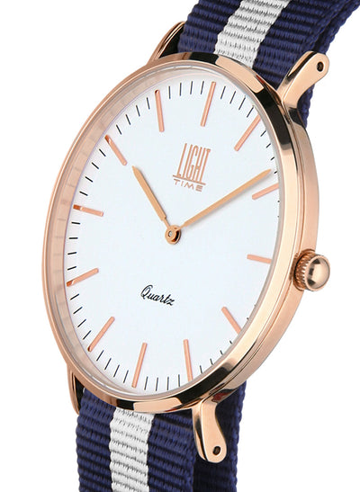 Orologio Light Time Essential L301R-N3 - Quarzo, cassa acciaio IP rosè 40mm, cinturino passante in nylon - Laterale