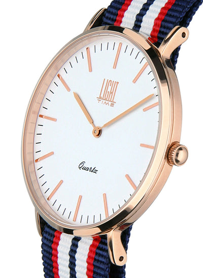 Orologio Light Time Essential L301R-N5 - Quarzo, cassa acciaio IP rosè 40mm, cinturino passante in nylon - Laterale