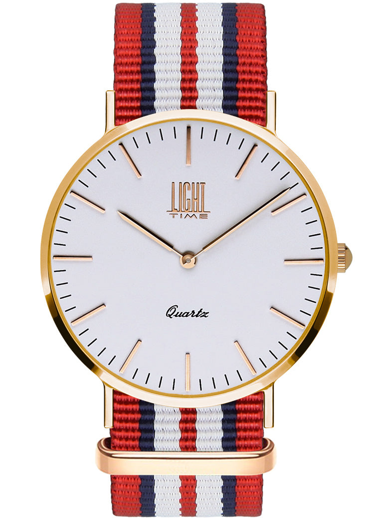 Orologio Light Time Essential L301R-N6 - Quarzo, cassa acciaio IP rosè 40mm, cinturino passante in nylon - Frontale