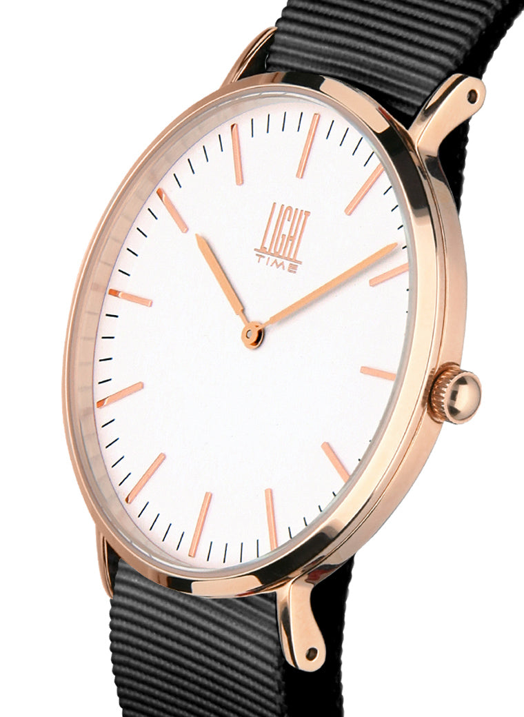 Orologio Light Time Essential L301R-N7 - quarzo cassa acciaio rosè 40mm cinturino nylon - Laterale