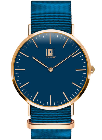 Orologio Light Time Essential L301R-NBL - quarzo cassa acciaio rosè 40mm cinturino nylon blu - Frontale
