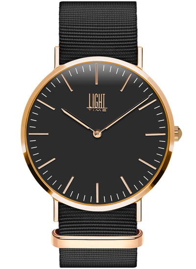 Orologio Light Time Essential L301R-NNE - quarzo cassa acciaio rosè 40mm cinturino nylon nero - Frontale