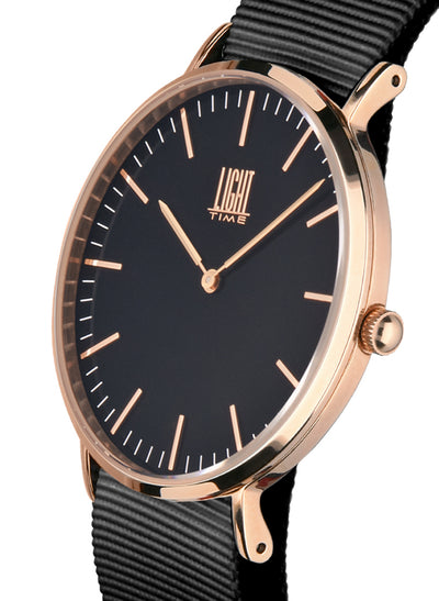 Orologio Light Time Essential L301R-NNE - quarzo cassa acciaio rosè 40mm cinturino nylon nero - Laterale
