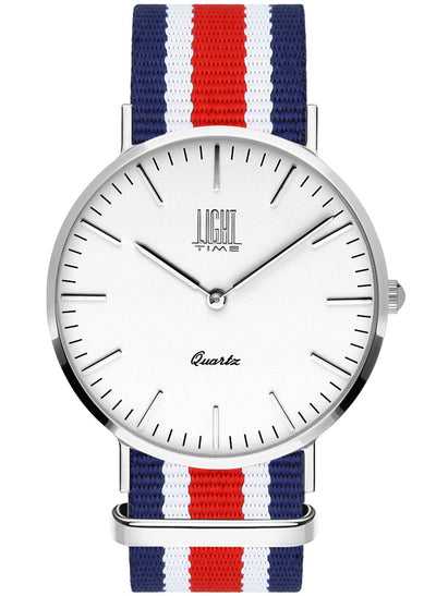 Orologio Light Time Essential L301S-N4 - Quarzo, cassa acciaio 40mm, cinturino passante in nylon - Frontale