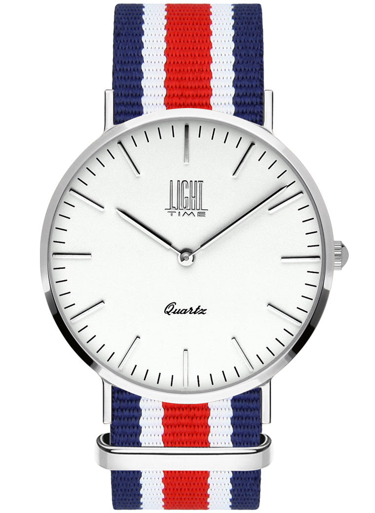 Orologio Light Time Essential L301S-N4 - Quarzo, cassa acciaio 40mm, cinturino passante in nylon - Frontale
