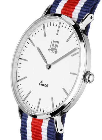 Orologio Light Time Essential L301S-N4 - Quarzo, cassa acciaio 40mm, cinturino passante in nylon - Laterale