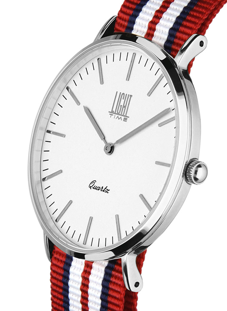 Orologio Light Time Essential L301S-N6 - Quarzo, cassa acciaio 40mm, cinturino passante in nylon - Laterale