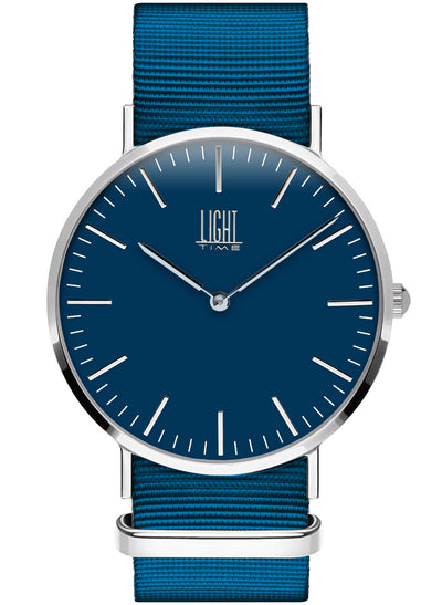 Orologio Light Time Essential L301S-NBL - quarzo cassa acciaio 40mm cinturino nylon blu - Frontale