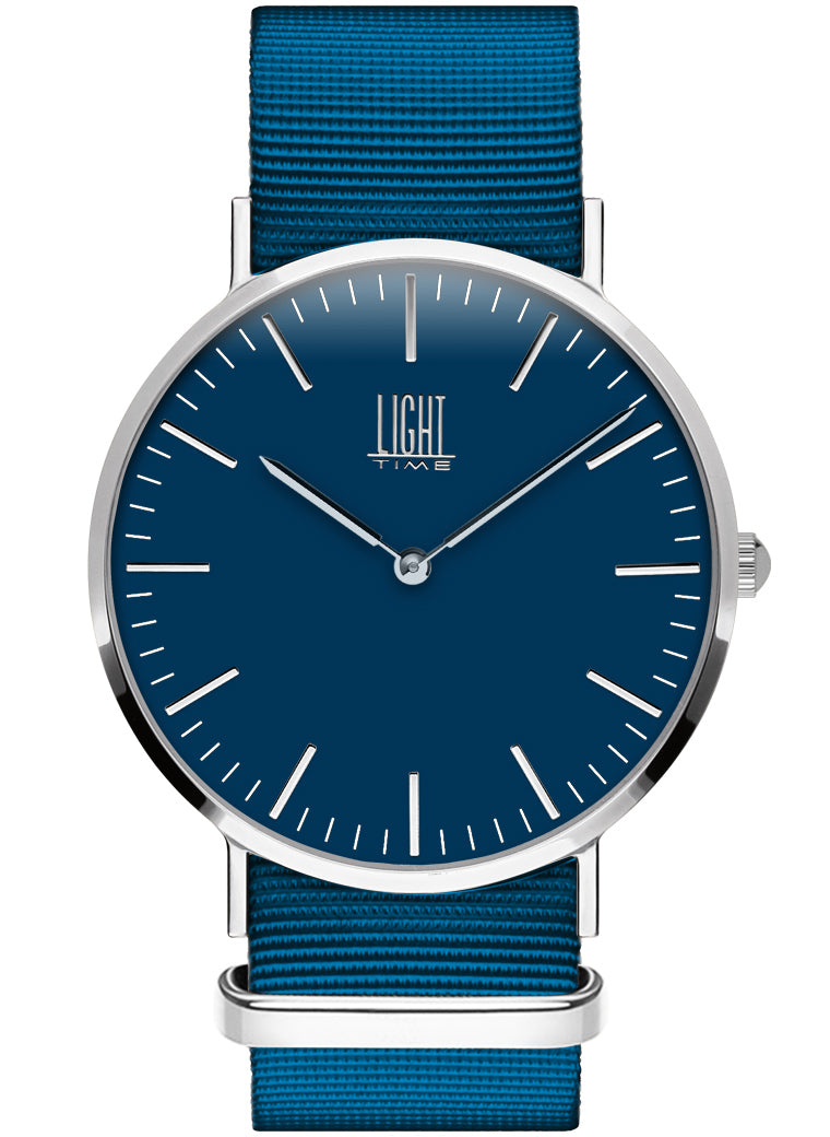 Orologio Light Time Essential L301S-NBL - quarzo cassa acciaio 40mm cinturino nylon blu - Frontale