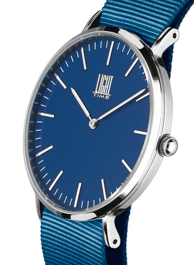 Orologio Light Time Essential L301S-NBL - quarzo cassa acciaio 40mm cinturino nylon blu - Laterale