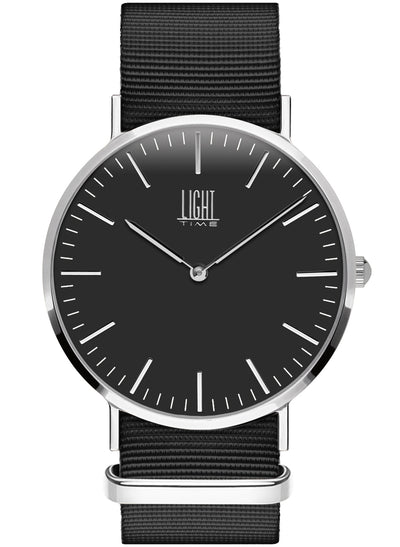 Orologio Light Time Essential L301S-NNE - quarzo cassa acciaio 40mm cinturino nylon nero - Frontale