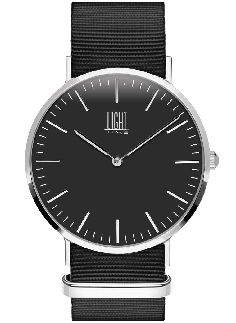 Orologio Light Time Essential L301S-NNE - quarzo cassa acciaio 40mm cinturino nylon nero - Frontale