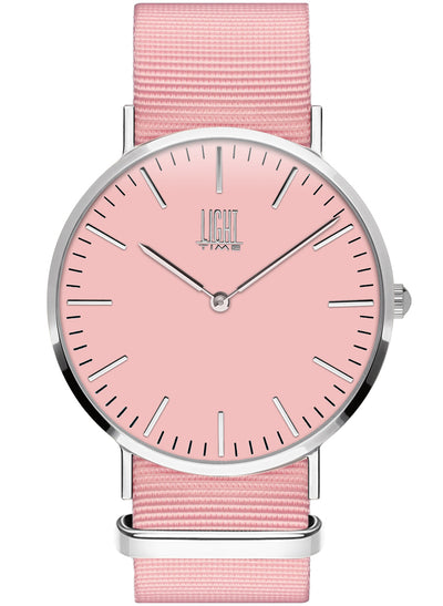 Orologio Light Time Essential L301S-NRO - quarzo cassa acciaio 40mm cinturino nylon rosa - Frontale