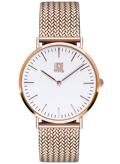Orologio Light Time Essential L304R-A - quarzo cassa acciaio rosè 36mm maglia Milano - Frontale