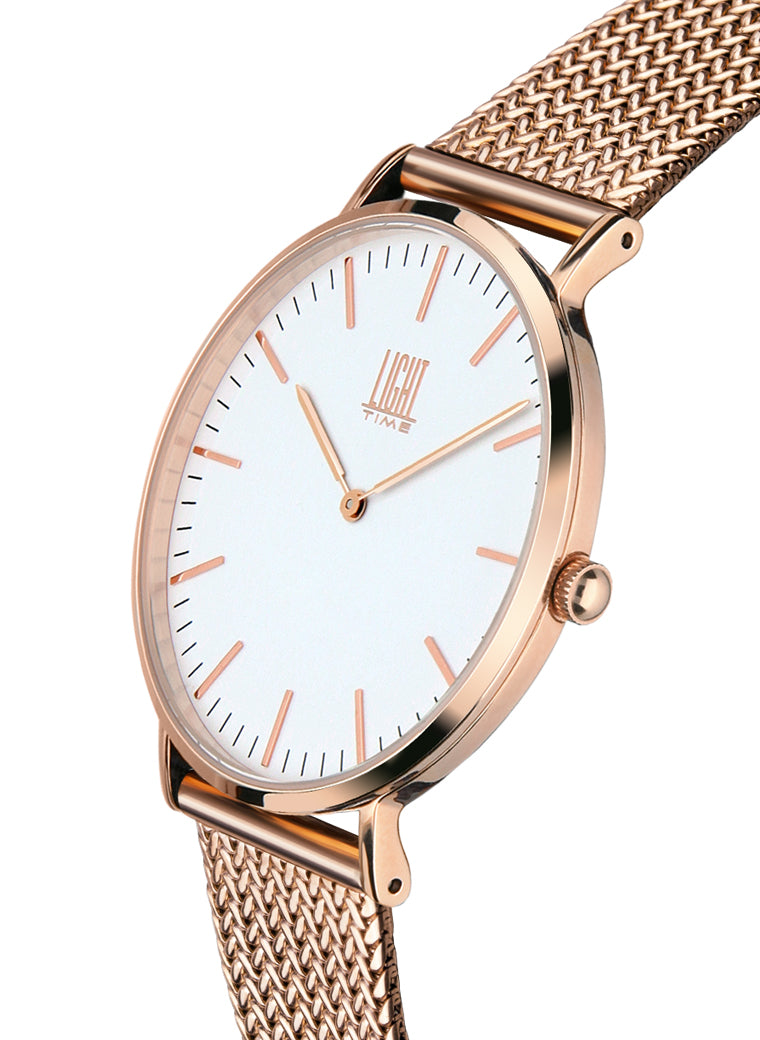 Orologio Light Time Essential L304R-A - quarzo cassa acciaio rosè 36mm maglia Milano - Laterale