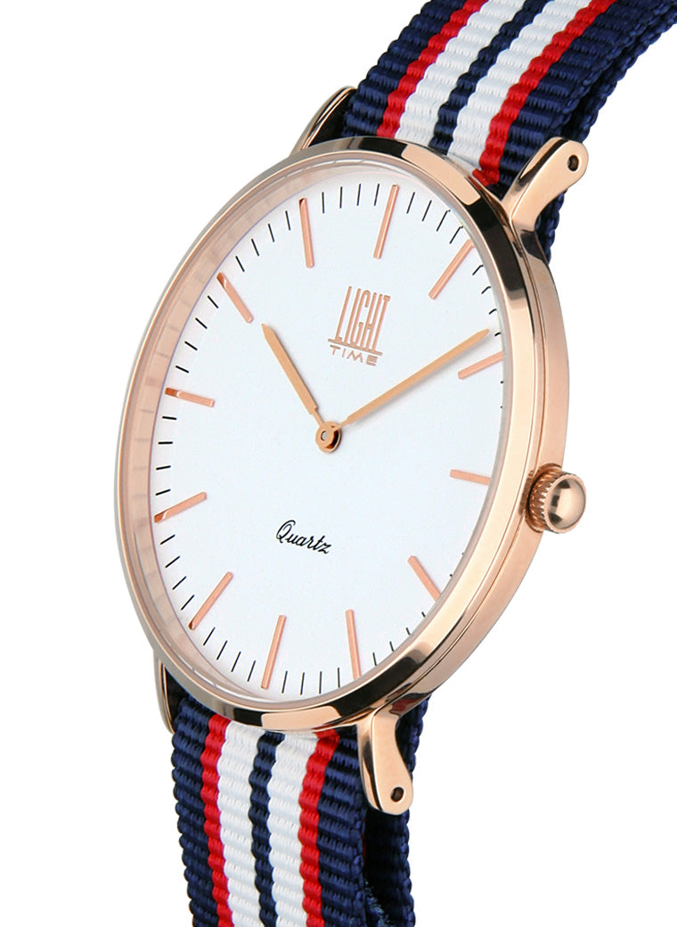Orologio Light Time Essential L304R-N5 - quarzo cassa acciaio rosè 36mm cinturino nylon - Laterale