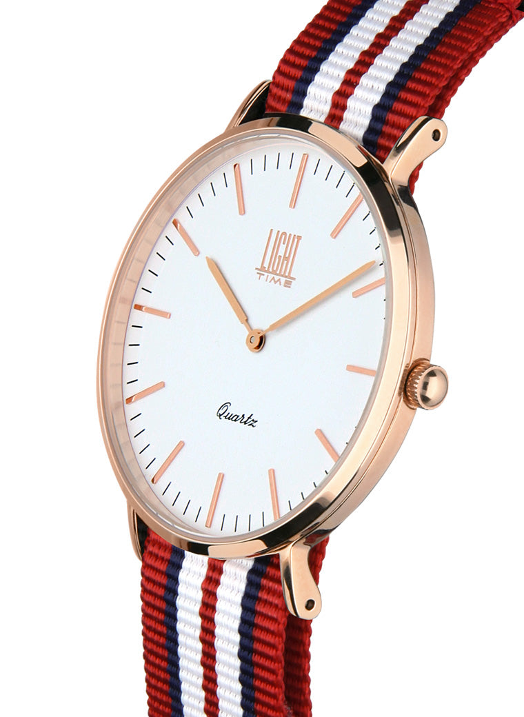 Orologio Light Time Essential L304R-N6 - quarzo cassa acciaio rosè 36mm cinturino nylon - Laterale