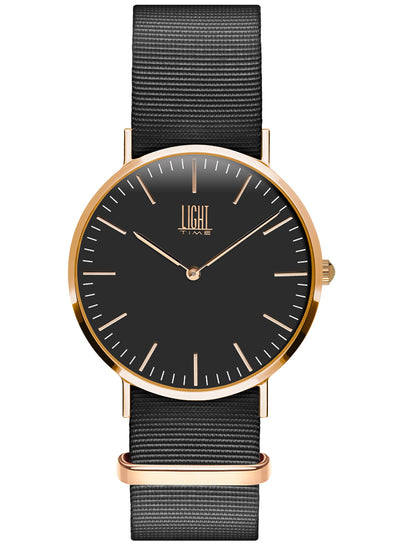 Orologio Light Time Essential L304R-NNE - quarzo cassa acciaio rosè 36mm cinturino nylon nero - Frontale