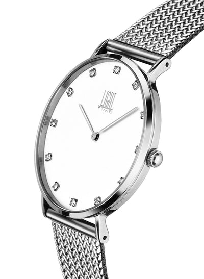 Orologio Light Time Essential L305S-A - quarzo cassa acciaio quadrante strass 36mm maglia Milano - Laterale