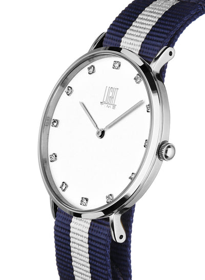 Orologio Light Time Essential L305S-N3 - quarzo cassa acciaio quadrante strass 36mm cinturino nylon - Laterale