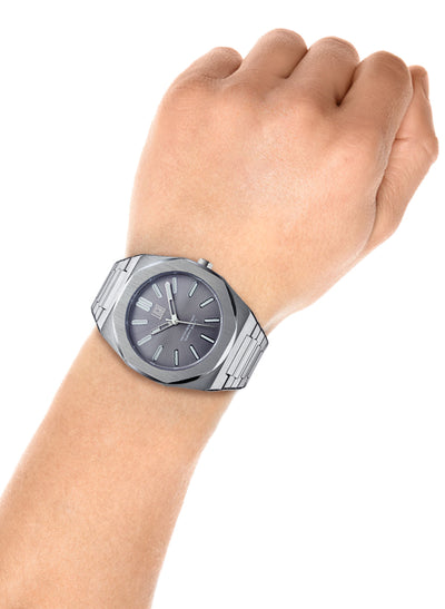 Orologio Light Time Iron L243-A - Uomo, quarzo Miyota, cassa e bracciale acciaio solido 40mm, water resistant 10 ATM - Frontale