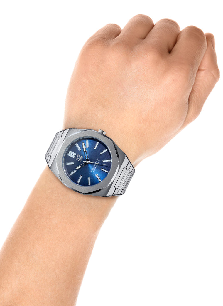 Orologio Light Time Iron L243-C - Uomo, quarzo Miyota, cassa e bracciale acciaio solido 40mm, water resistant 10 ATM - Frontale