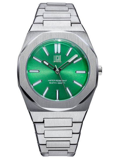 Orologio Light Time Iron L243-D - Uomo, quarzo Miyota, cassa e bracciale acciaio solido 40mm, water resistant 10 ATM - Frontale