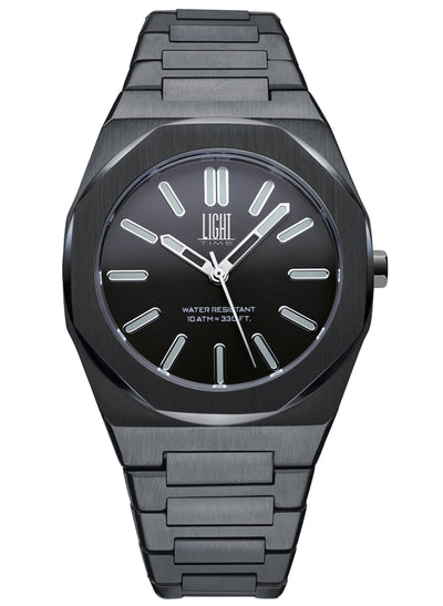 Orologio Light Time Iron L243-NA - Uomo, quarzo Miyota, cassa e bracciale acciaio solido 40mm, water resistant 10 ATM - Frontale