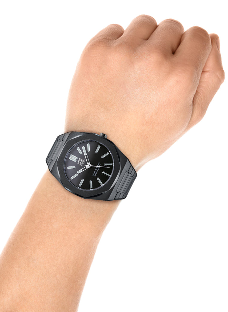 Orologio Light Time Iron L243-NA - Uomo, quarzo Miyota, cassa e bracciale acciaio solido 40mm, water resistant 10 ATM - Frontale