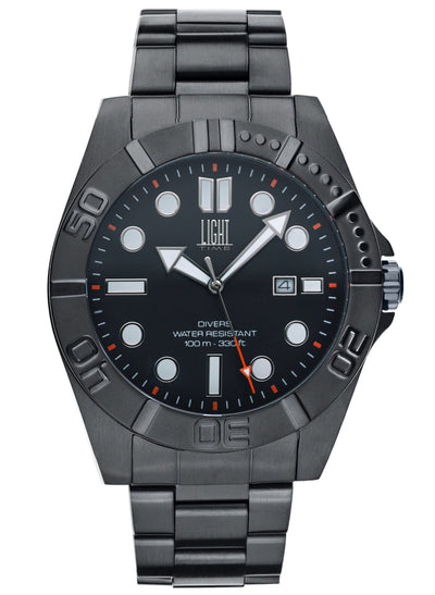 Orologio Light Time Iron Sport L246-N - Uomo, quarzo Miyota, cassa e bracciale acciaio solido 44mm, water resistant 10 ATM - Frontale