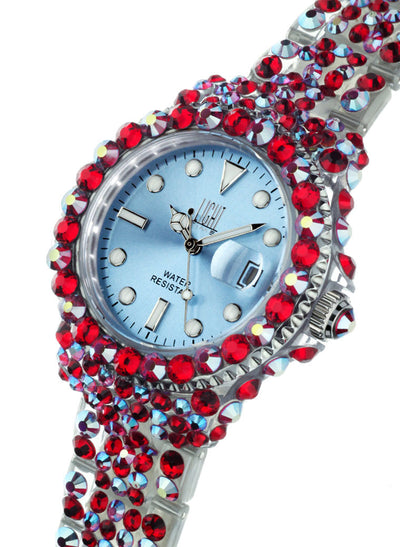 Orologio Light Time Mediterraneo L602E - orologio donna diametro 39mm, 380 cristalli Preciosa, cassa e bracciale in policarbonato - Laterale