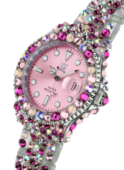 Orologio Light Time Mediterraneo L602F - orologio donna diametro 39mm, 380 cristalli Preciosa, cassa e bracciale in policarbonato - Laterale
