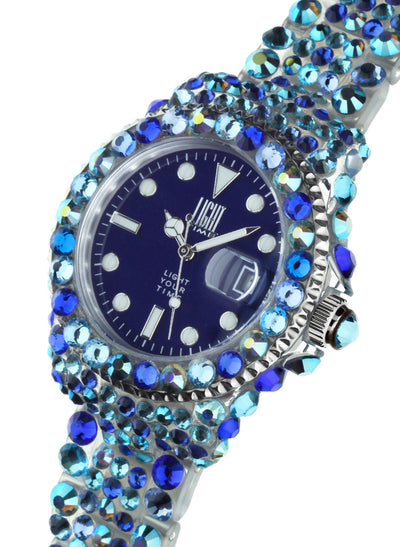 Orologio Light Time Mediterraneo L602I - orologio donna diametro 39mm, 380 cristalli Preciosa, cassa e bracciale in policarbonato - Laterale