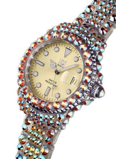 Orologio Light Time Mediterraneo L602O - orologio donna diametro 39mm, 380 cristalli Preciosa, cassa e bracciale in policarbonato - Laterale