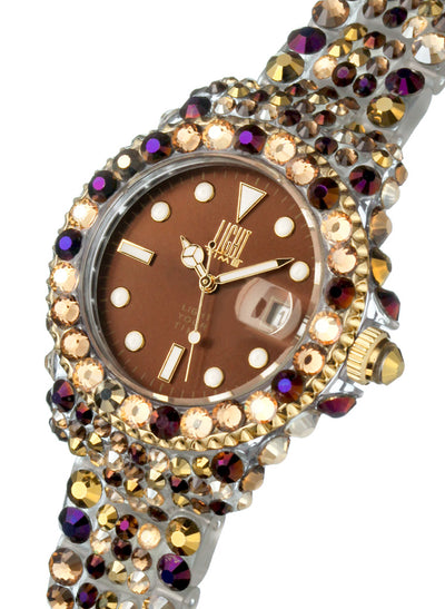 Orologio Light Time Mediterraneo L602Z - orologio donna diametro 39mm, 380 cristalli Preciosa, cassa e bracciale in policarbonato - Laterale