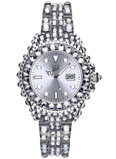 Orologio Light Time Mediterraneo L603A - orologio donna diametro 35mm, 300 cristalli Preciosa, cassa e bracciale in policarbonato - Frontale
