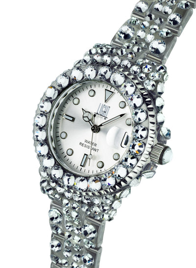 Orologio Light Time Mediterraneo L603A - orologio donna diametro 35mm, 300 cristalli Preciosa, cassa e bracciale in policarbonato - Laterale