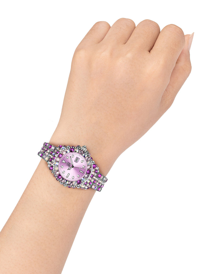 Orologio Light Time Mediterraneo L603F - orologio donna diametro 35mm, 300 cristalli Preciosa, cassa e bracciale in policarbonato - Dettaglio