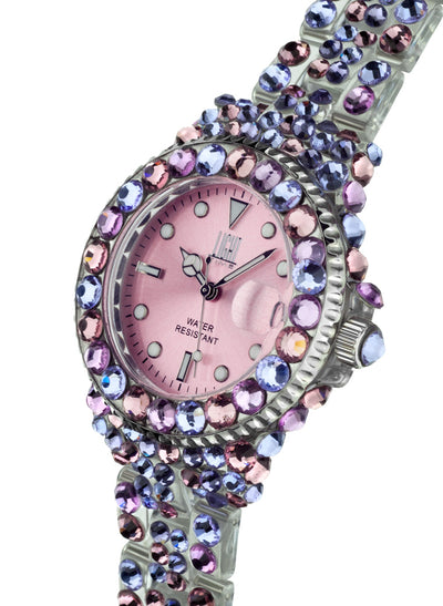 Orologio Light Time Mediterraneo L603G - orologio donna diametro 35mm, 300 cristalli Preciosa, cassa e bracciale in policarbonato - Laterale