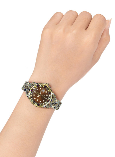 Orologio Light Time Mediterraneo L603Z - orologio donna diametro 35mm, 300 cristalli Preciosa, cassa e bracciale in policarbonato - Dettaglio