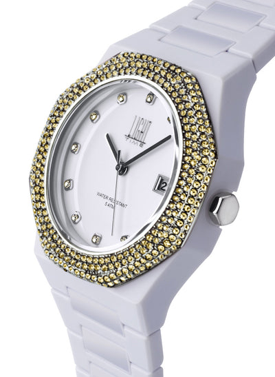 Orologio Light Time Mediterraneo Night L507A-TO - orologio donna cassa policarbonato, ghiera acciaio con strass, quadrante bianco, diametro 40mm, bracciale policarbonato - Laterale