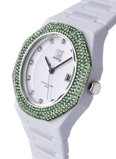 Orologio Light Time Mediterraneo Night L507A-VE - orologio donna cassa policarbonato, ghiera acciaio con strass, quadrante bianco, diametro 40mm, bracciale policarbonato - Laterale