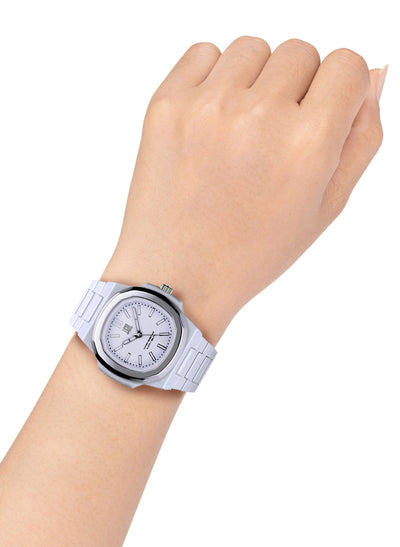 Orologio Light Time New Velvet L514S-BI-BI - Quarzo Miyota, cassa policarbonato bianco, ghiera acciaio, quadrante bianco, 38x42mm - Dettaglio