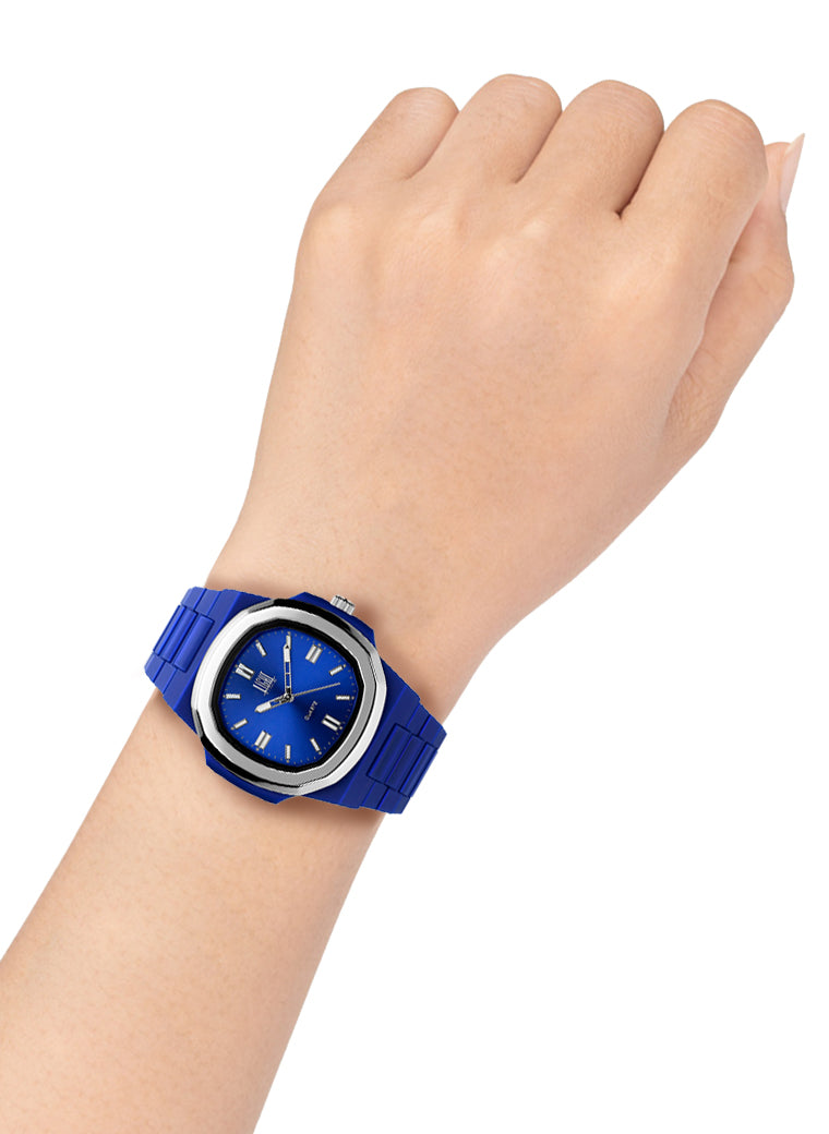 Orologio Light Time New Velvet L514S-BL-BL - Quarzo Miyota, cassa policarbonato blu, ghiera acciaio, quadrante blu, 38x42mm - Dettaglio