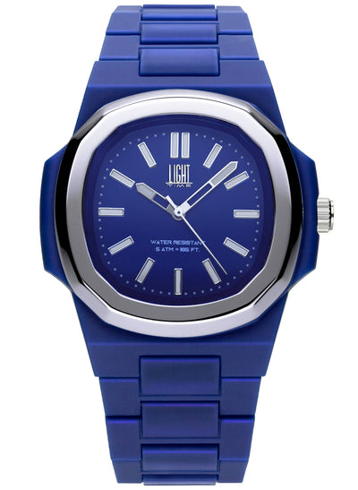 Orologio Light Time New Velvet L514S-BL-BL - Quarzo Miyota, cassa policarbonato blu, ghiera acciaio, quadrante blu, 38x42mm - Frontale